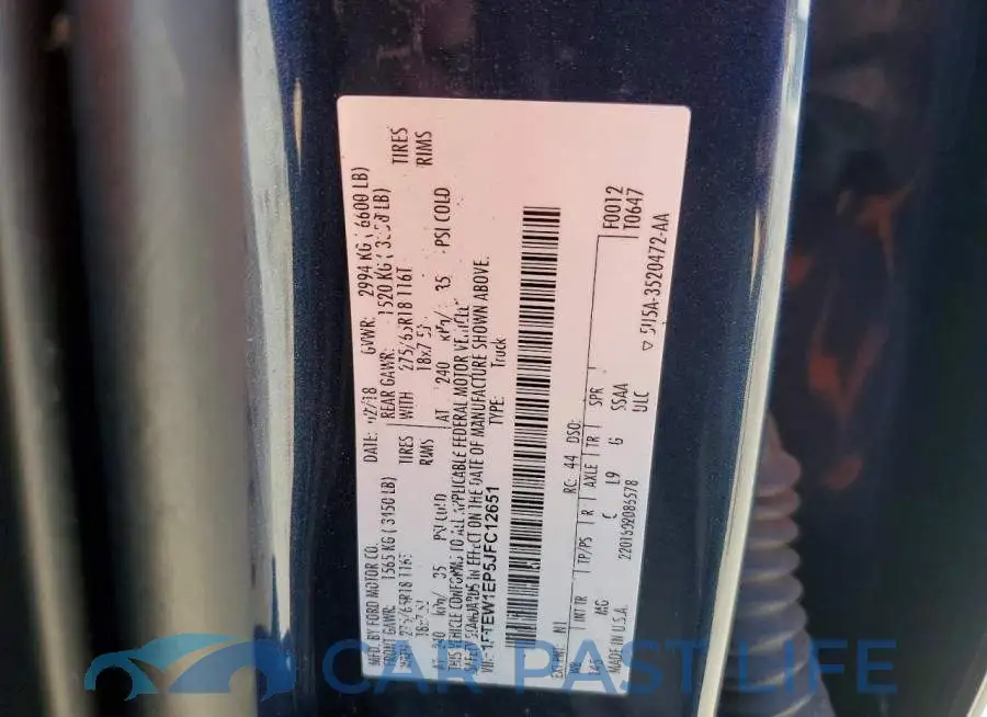 1FTEW1EP5JFC12651# 12