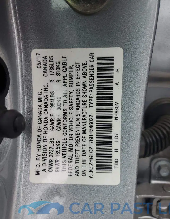 2HGFC2F76HH546022# 12