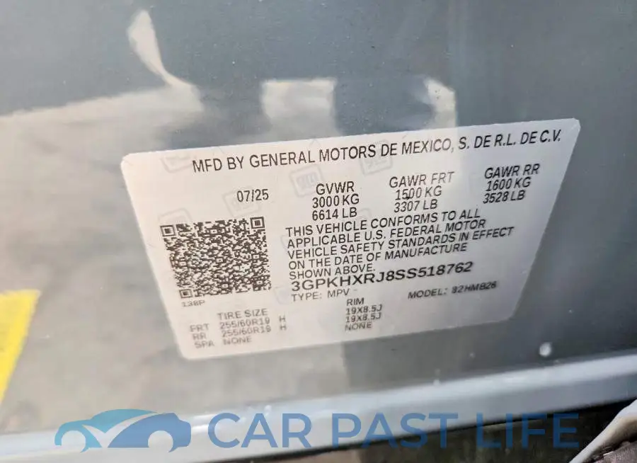 3GPKHXRJ8SS518762# 14