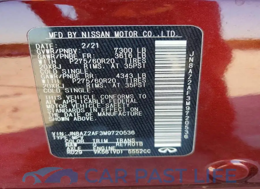 JN8AZ2AF3M9720536# 14