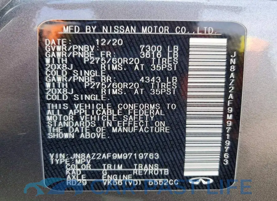JN8AZ2AF9M9719763# 13