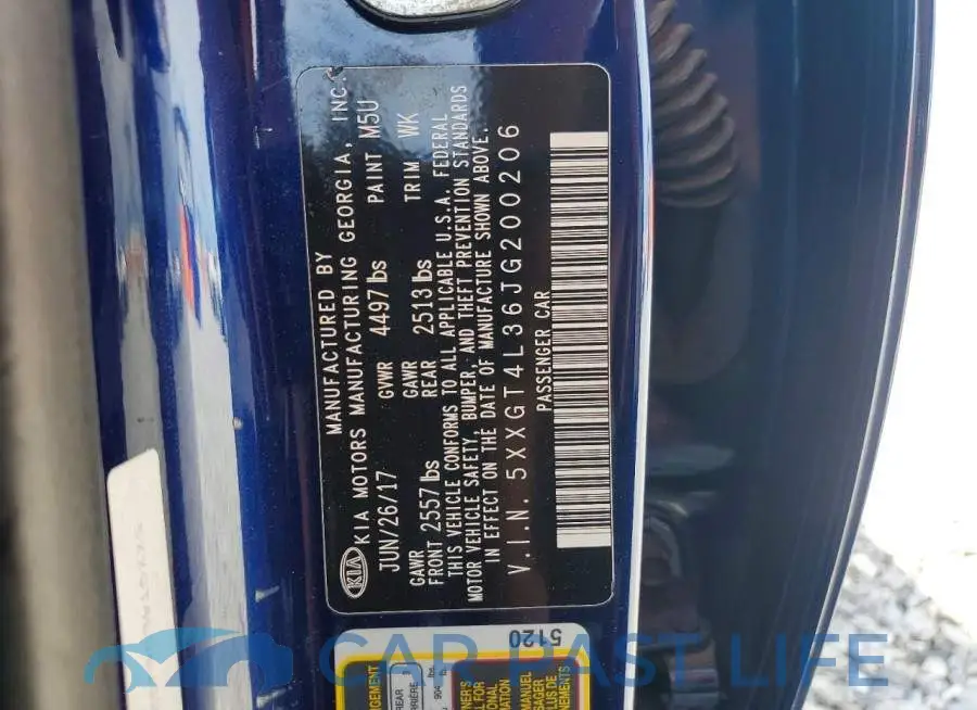 5XXGT4L36JG200206# 12