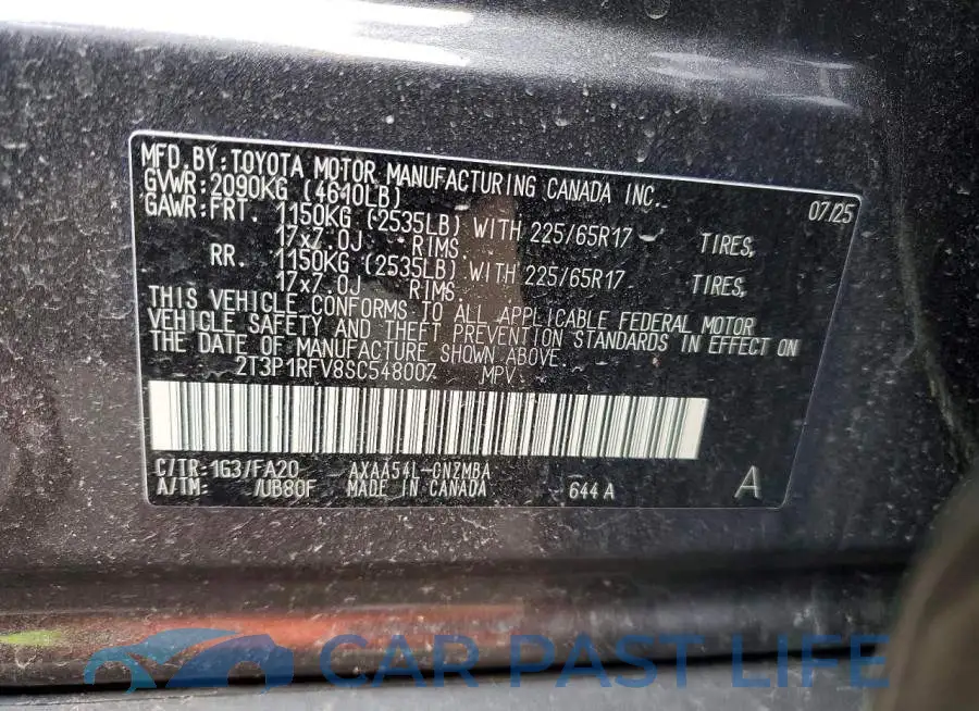2T3P1RFV8SC548007# 13