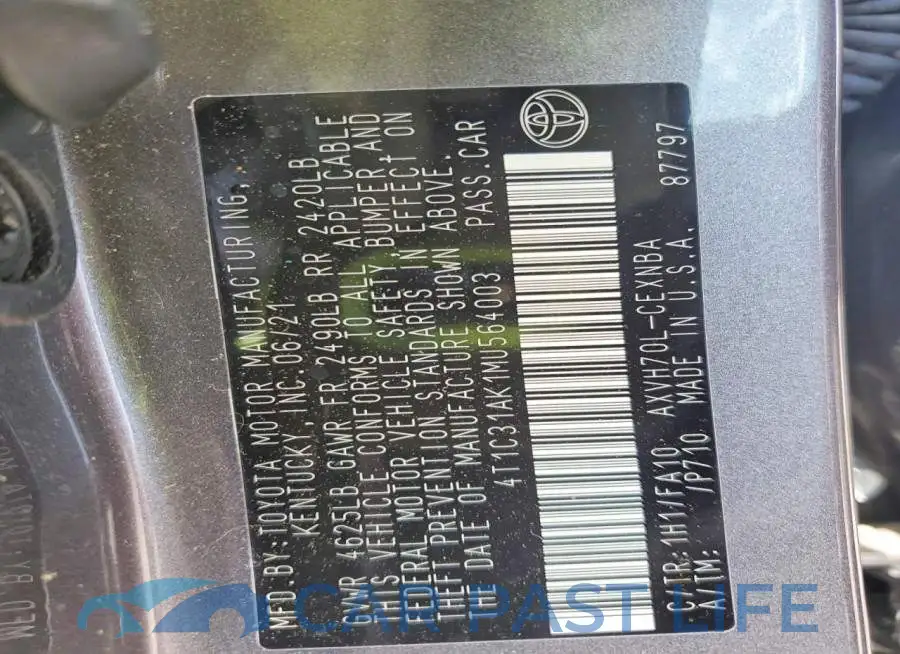 4T1C31AK1MU564003# 12