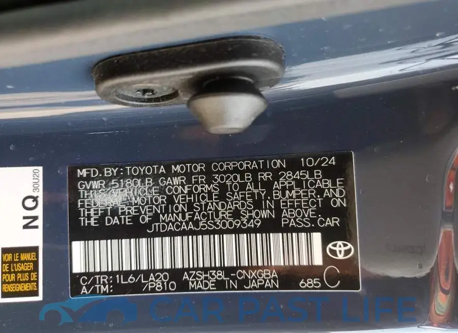 JTDACAAJ5S3009349# 13