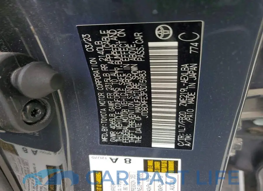 JTDBCMFE3P3015983# 12