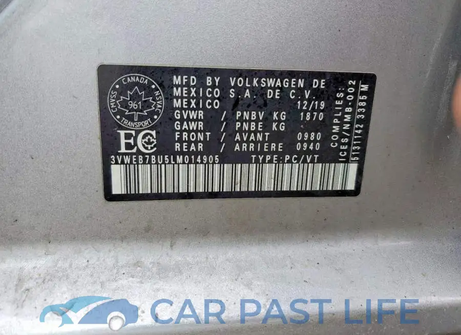 3VWEB7BU5LM014905# 12