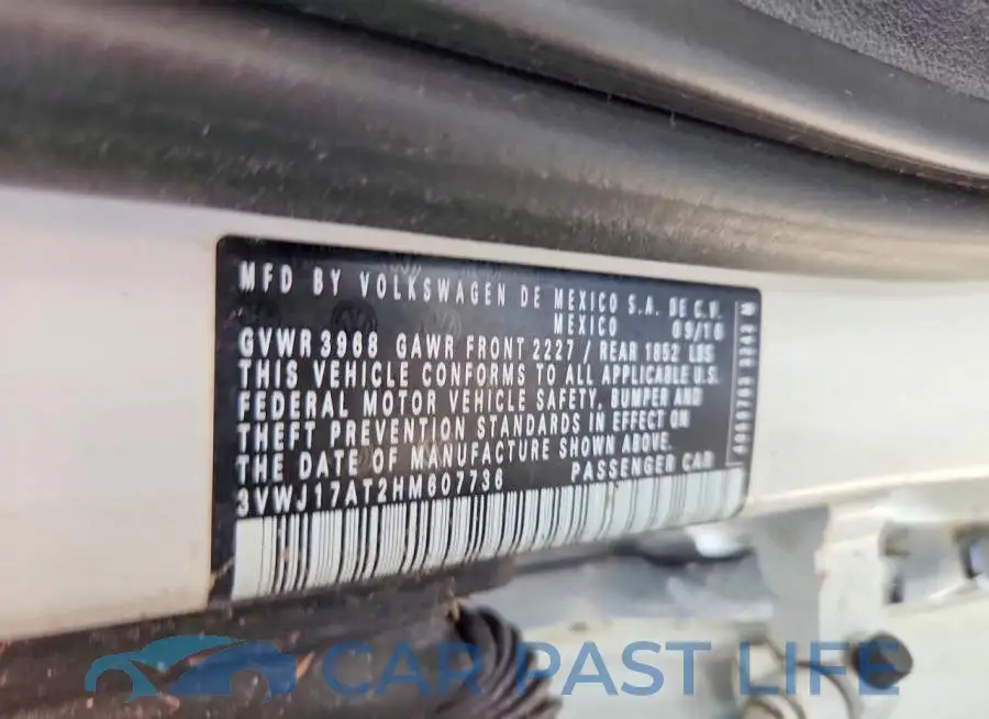 3VWJ17AT2HM607736# 12