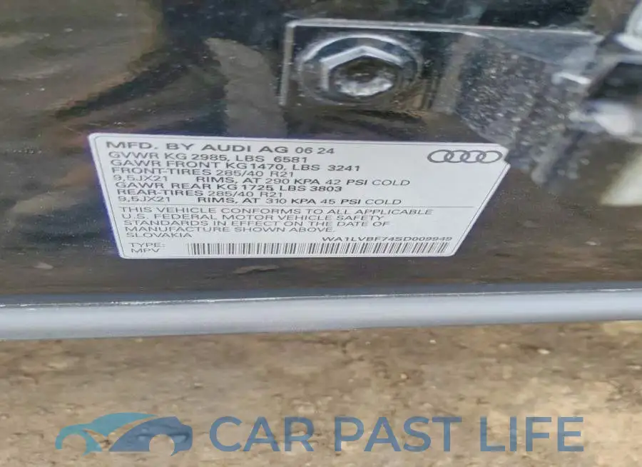 WA1LVBF74SD009949# 14
