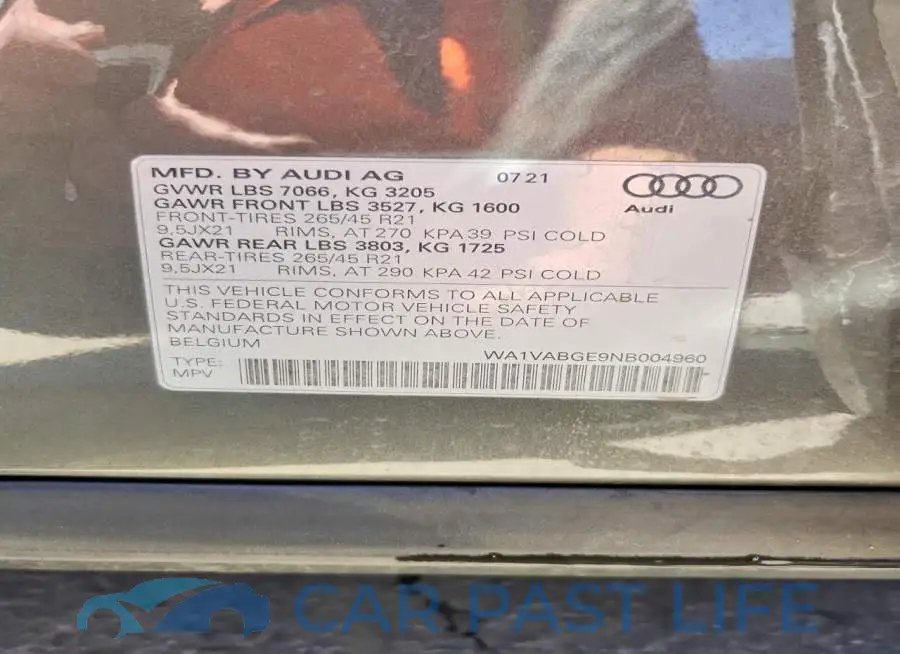 WA1VABGE9NB004960# 14