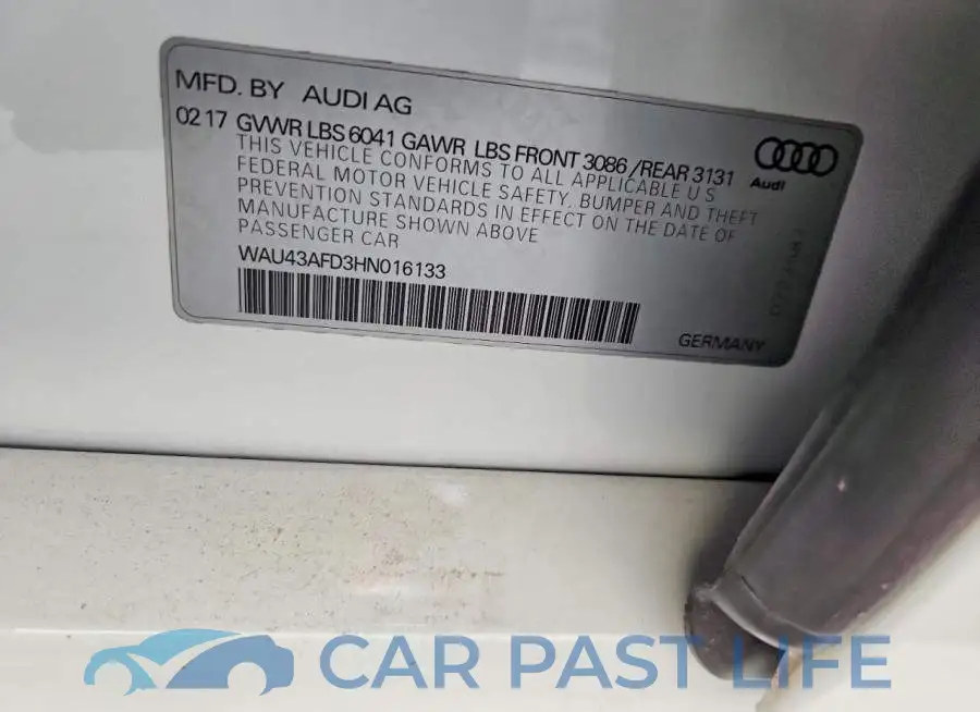 WAU43AFD3HN016133# 12