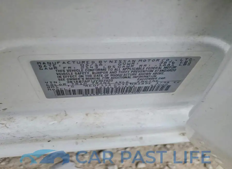 3N1AB7AP1JY307920# 12