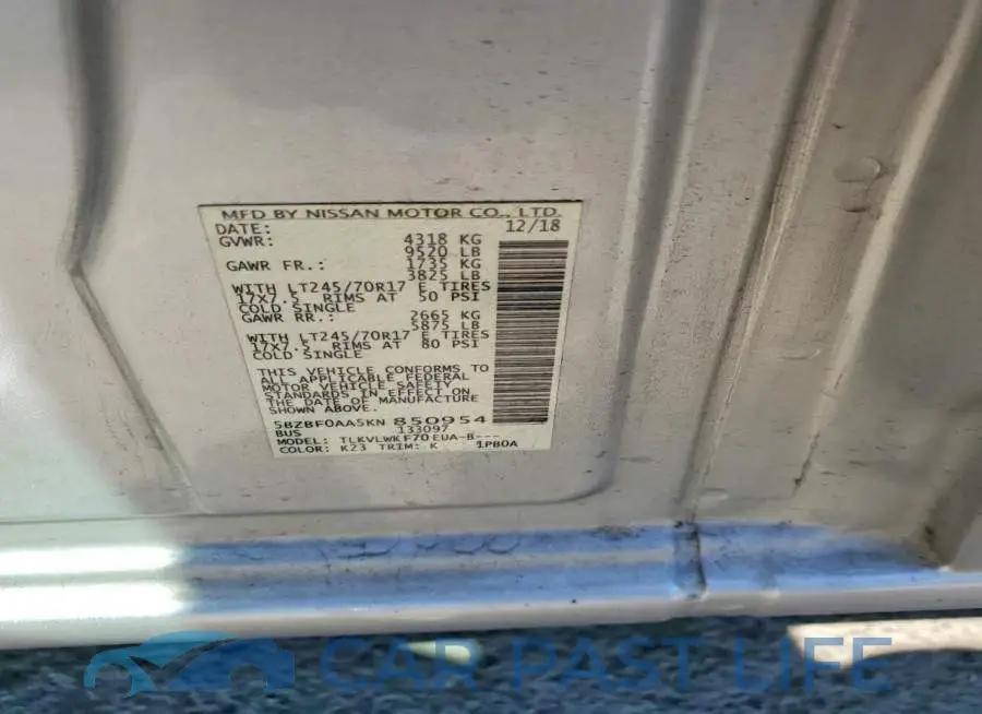 5BZBF0AA5KN850954# 13