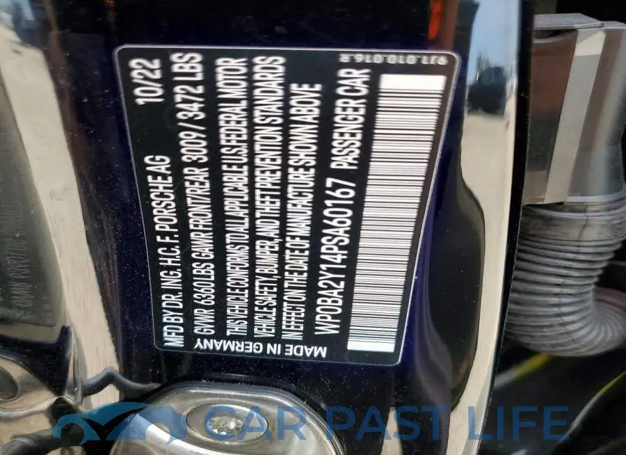 WP0BA2Y14PSA60167# 12