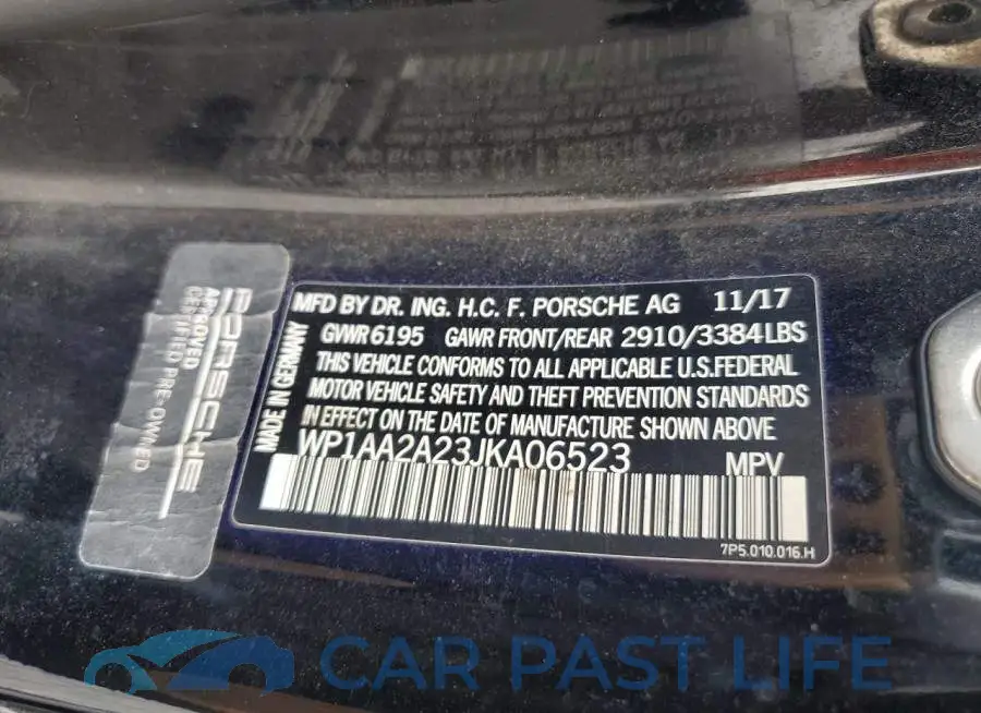 WP1AA2A23JKA06523# 13