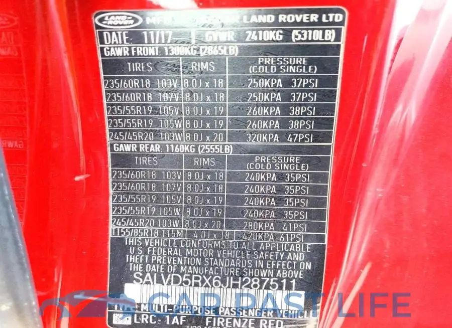 SALVD5RX6JH287511# 13