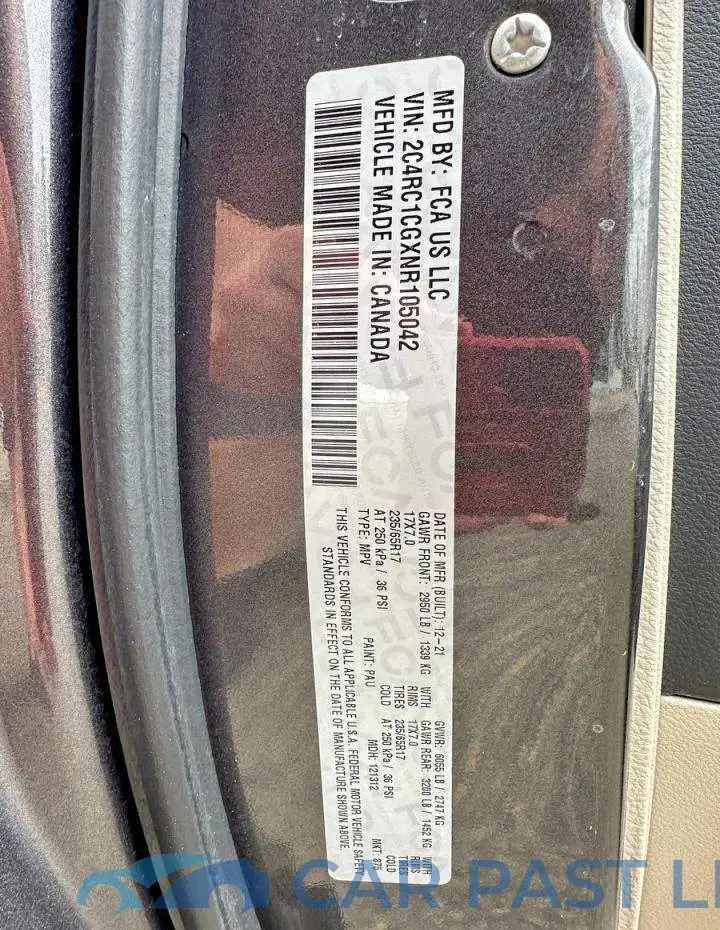 2C4RC1CGXNR105042# 10