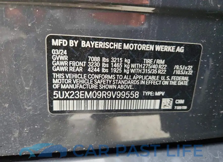 5UX23EM09R9V99558# 13
