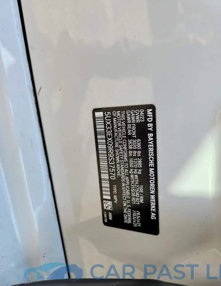 5UX33EX09R9S37570# 13