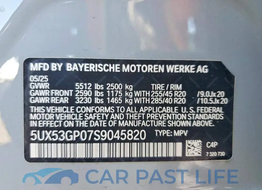 5UX53GP07S9045820# 13
