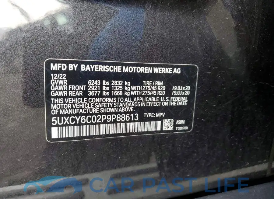 5UXCY6C02P9P88613# 13