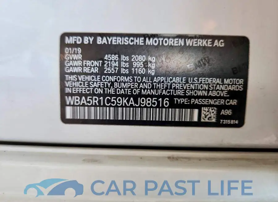 WBA5R1C59KAJ98516# 12