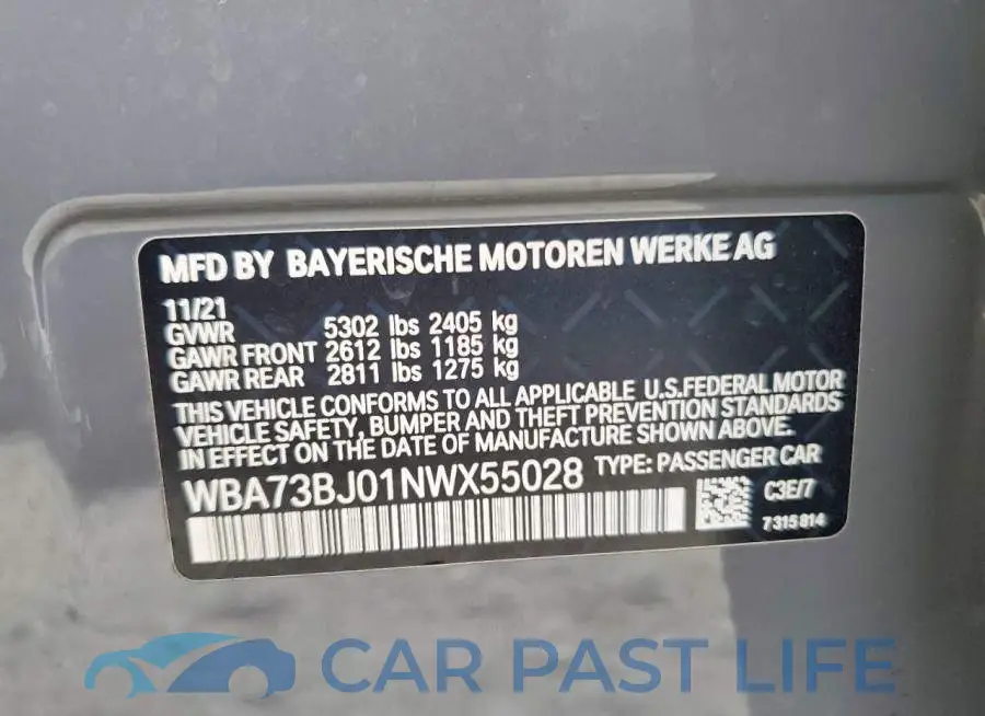 WBA73BJ01NWX55028# 13