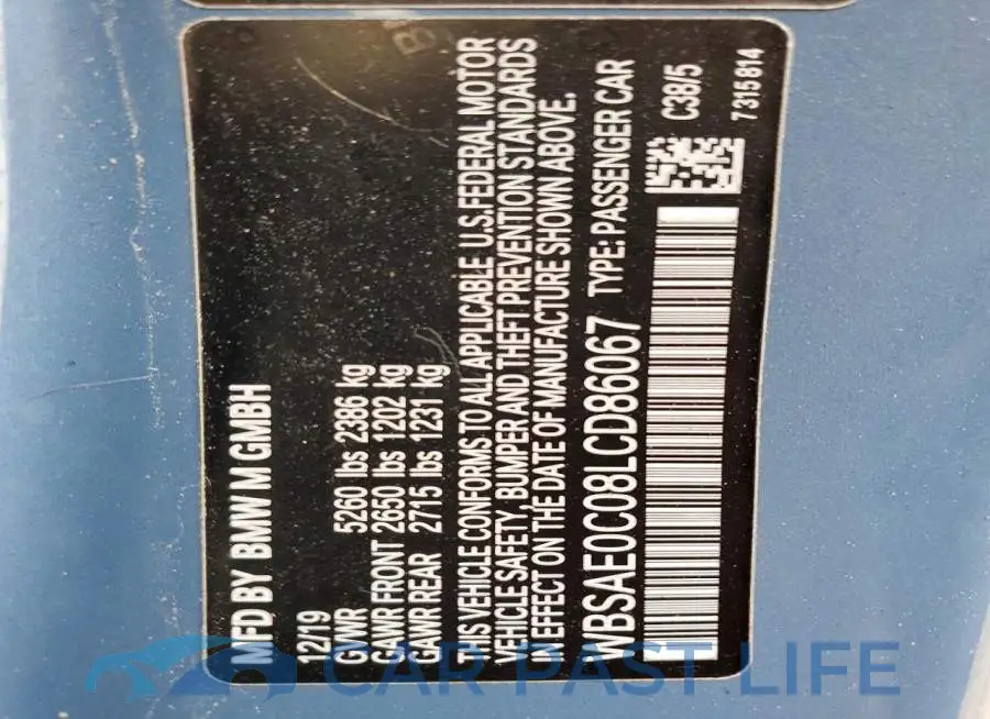 WBSAE0C08LCD86067# 12