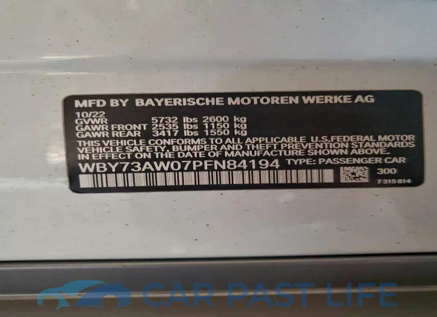 WBY73AW07PFN84194# 12