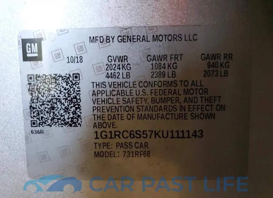 1G1RC6S57KU111143# 12