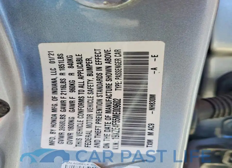 19XZE4F55ME009602# 12