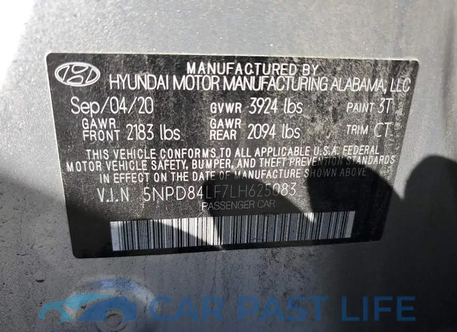 5NPD84LF7LH625083# 12