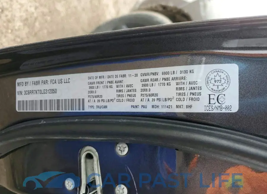 3C6RR7KT0LG312050# 12
