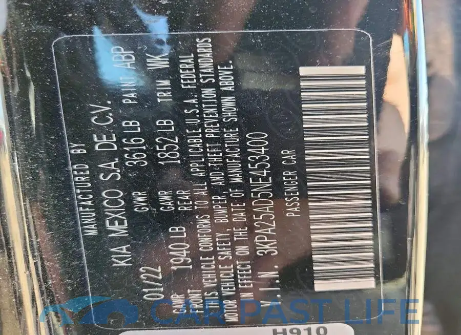 3KPA25AD5NE453400# 12