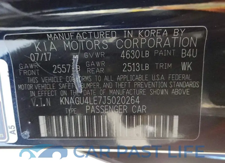 KNAGU4LE7J5020264# 12