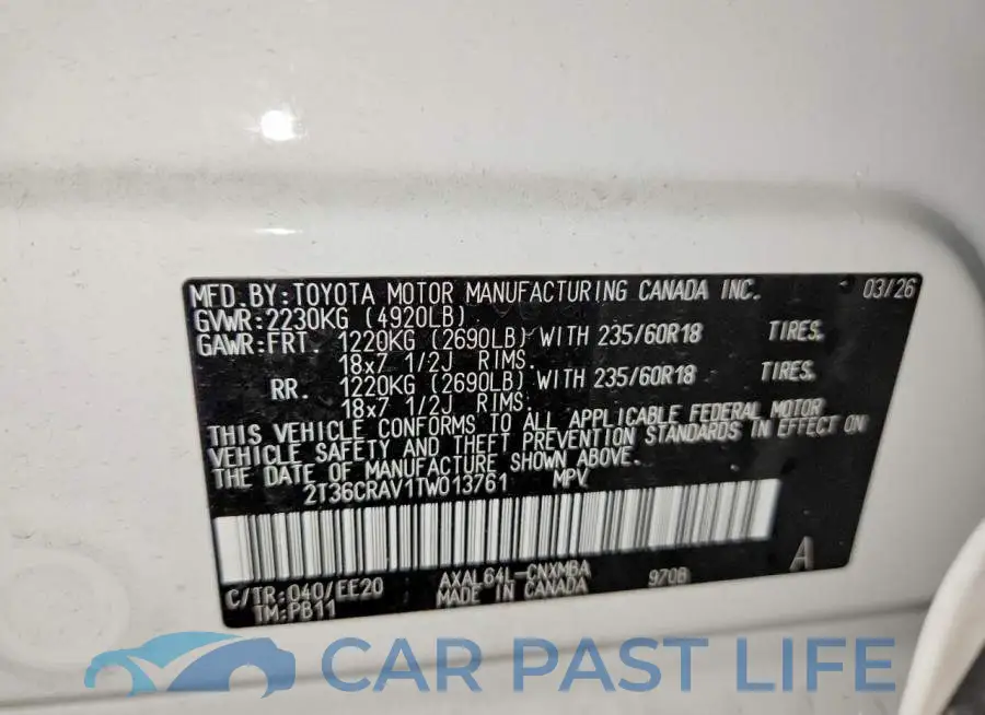 2T36CRAV1TW013761# 13
