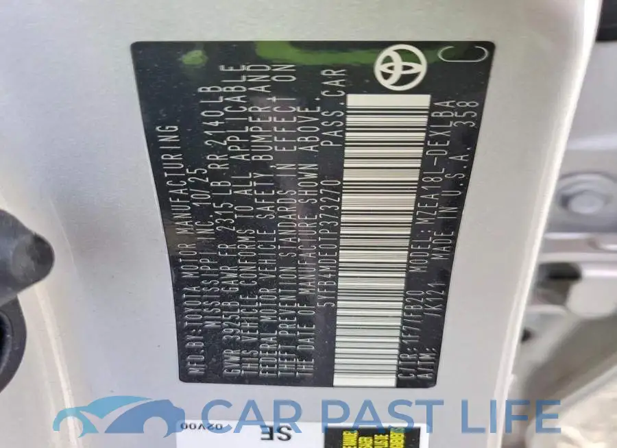 5YFB4MDE0TP373270# 13