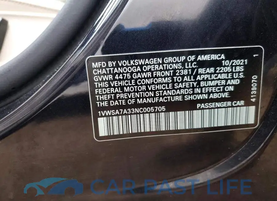 1VWSA7A33NC005705# 12