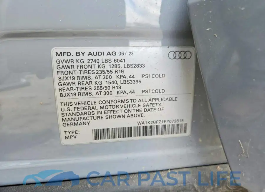 WA1K2BFZ1PP073815# 13