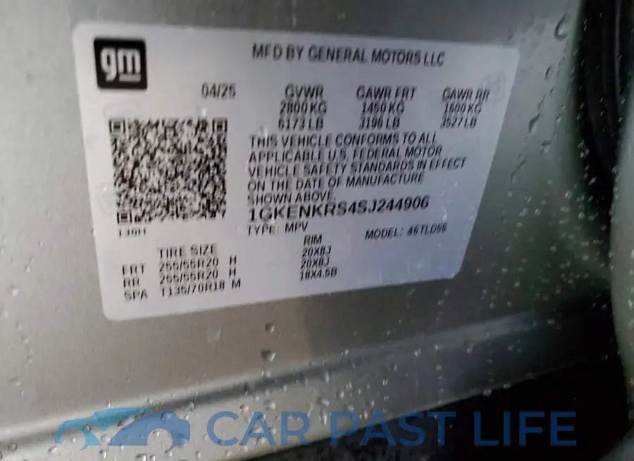1GKENKRS4SJ244906# 13
