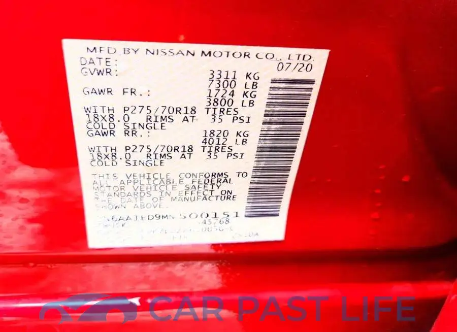 1N6AA1ED9MN500151# 12
