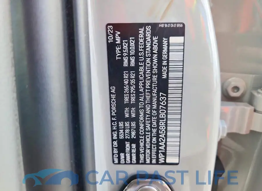 WP1AA2A58RLB07637# 13