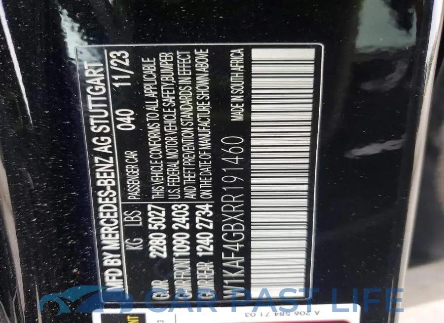 W1KAF4GBXRR191460# 12