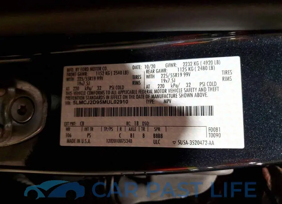5LMCJ2D95MUL02910# 13