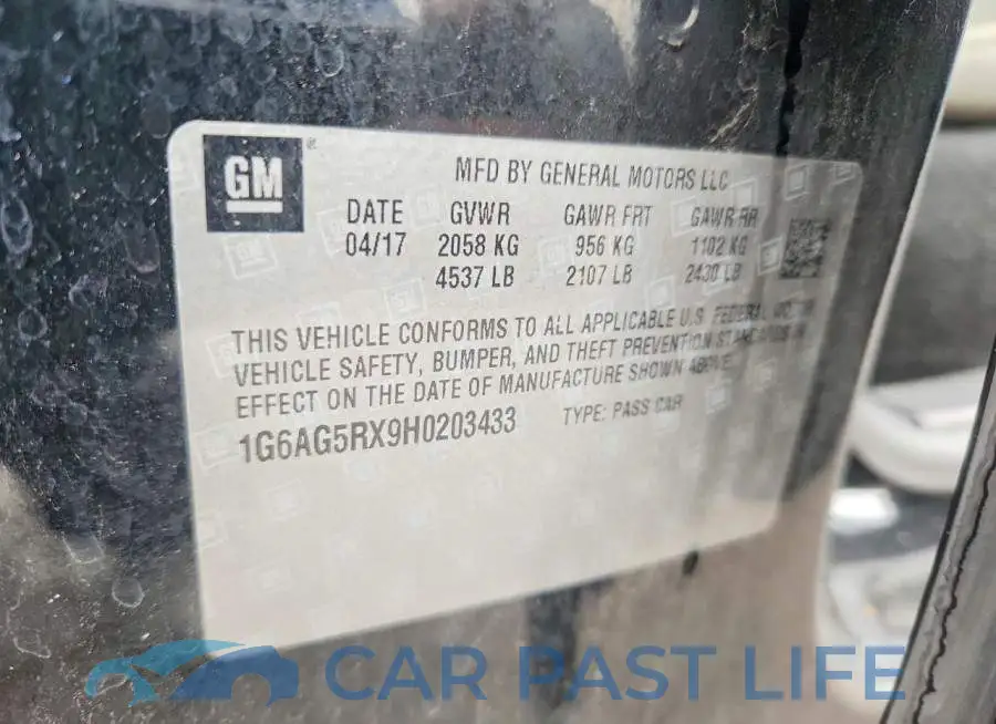 1G6AG5RX9H0203433# 12