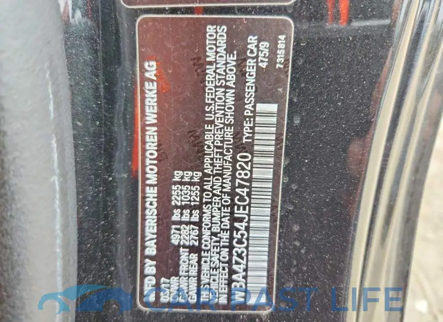 WBA4Z3C54JEC47820# 12