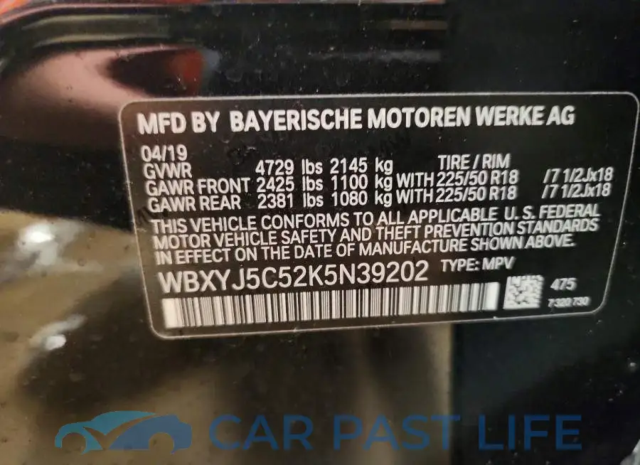 WBXYJ5C52K5N39202# 13