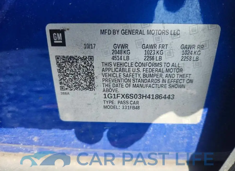 1G1FX6S03H4186443# 12