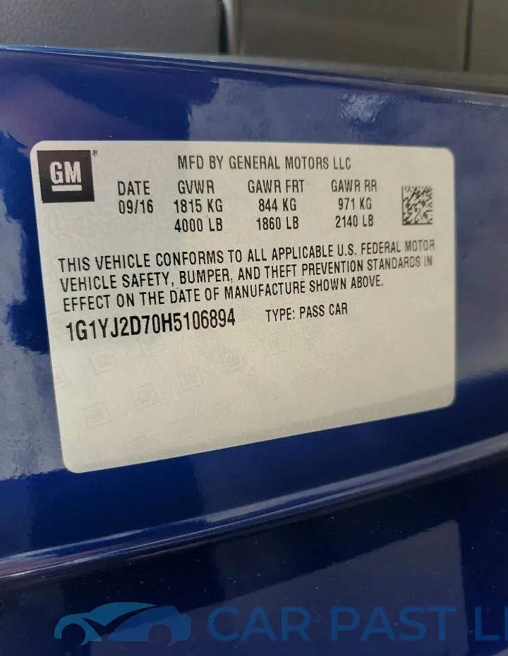 1G1YJ2D70H5106894# 12