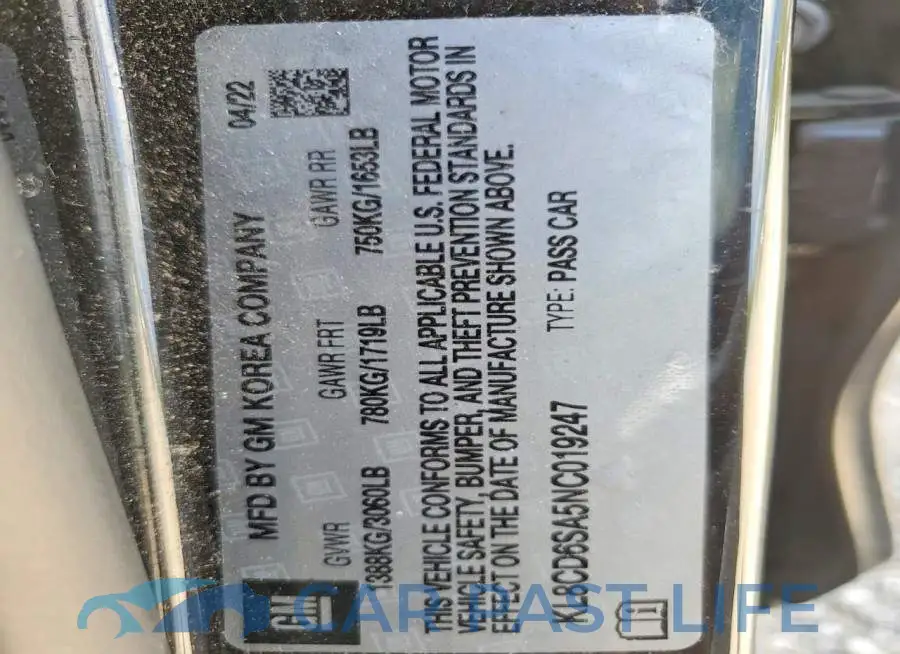 KL8CD6SA5NC019247# 13